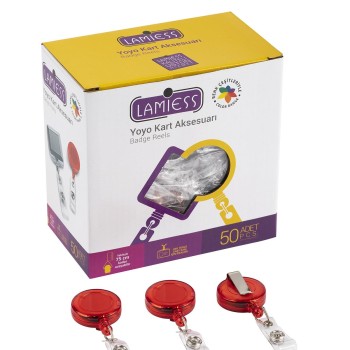 Lamiess Lms 351 Yuvarlak Yoyo Şeffaf Kırmızı 50'Li