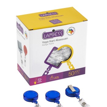 Lamiess Lms 351 Yuvarlak Yoyo Şeffaf Mavi  50'Li