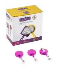 Lamiess Lms 351 Yuvarlak Yoyo Şeffaf Pembe  50'Li