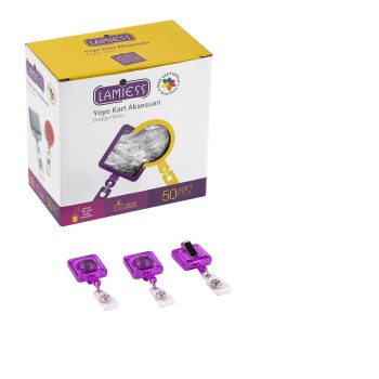 Lamiess Lms 363 Kare Yoyo Şeffaf Mor  50'Li