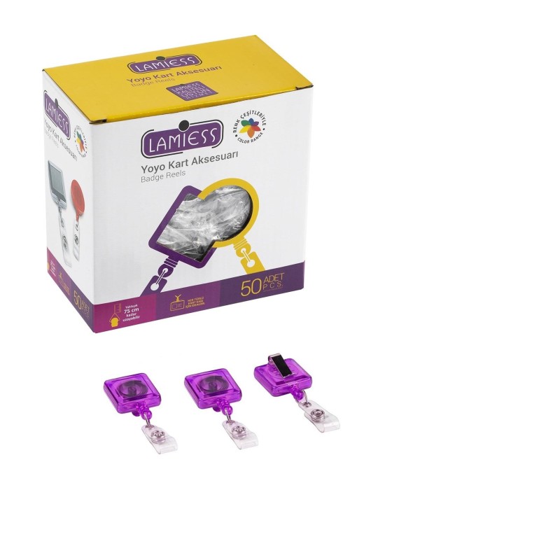 Lamiess Lms 363 Kare Yoyo Şeffaf Mor  50'Li fiyat teklifi al