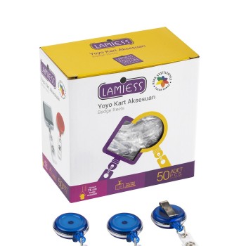 Lamiess Lms 378 Çelik Bordürlü Yuvarlak Yoyo Şeffaf Mavi  50'Li