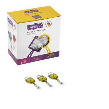 Lamiess Lms 154 Çelik Bordürlü Oval Yoyo Şeffaf Sarı  50'Li