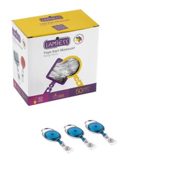 Lamiess Lms 154 Kt Çelik Bordürlü Oval Yoyo Şeffaf Mavi  50'Li