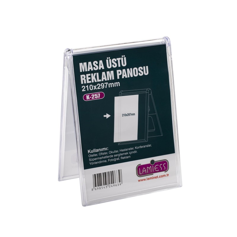 Lamiess K-257 Masaüstü Reklam Panosu Dikey 3 'Lü fiyat teklifi al
