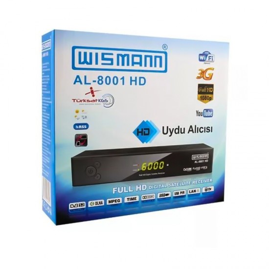 WISMANN AL-8500 HD KASALI UYDU ALICISI TKGSLİ (WİFİ*3G*YOUTUBE*ETHERNET)