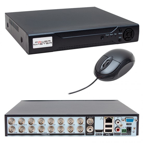 POWERMASTER PM-12183* AHD/ANALOG/TVI/CVI 1080N 16 KANAL DVR/XXVR KAYIT CİHAZI (XMEYE)