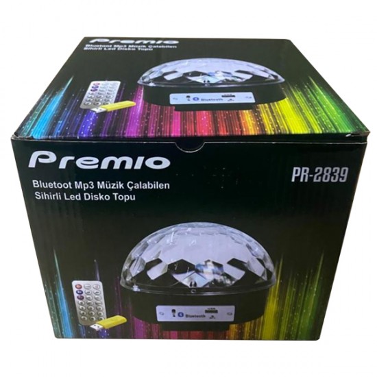 PREMİO PR-2839 USB/MP3/BLUEOOTH/UK SİHİRLİ LED DİSKO TOPU