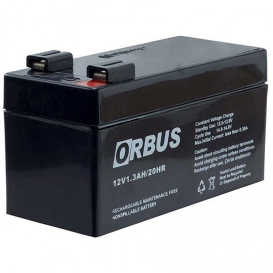 AKÜ 12 VOLT 1.3 AMPER ORBUS  (97 X 43 X 52 MM)