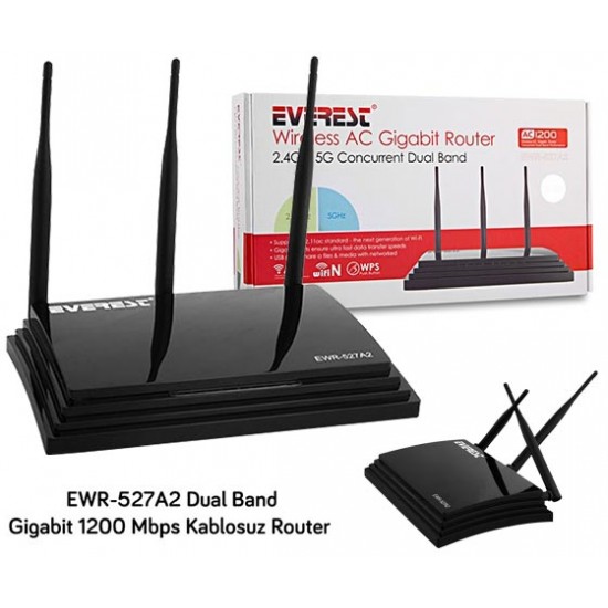 EVEREST EWR-527A2 GIGABIT 1200 MBPS REPEATER+ROUTER+ACCESS POINT