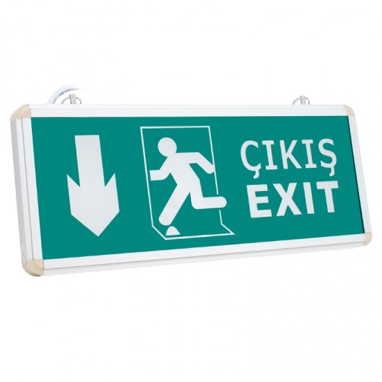 CATA CT-9167 3 WATT ACİL ÇIKIŞ EXIT LEVHASI (AŞAĞI) LEDLİ ŞARJLI