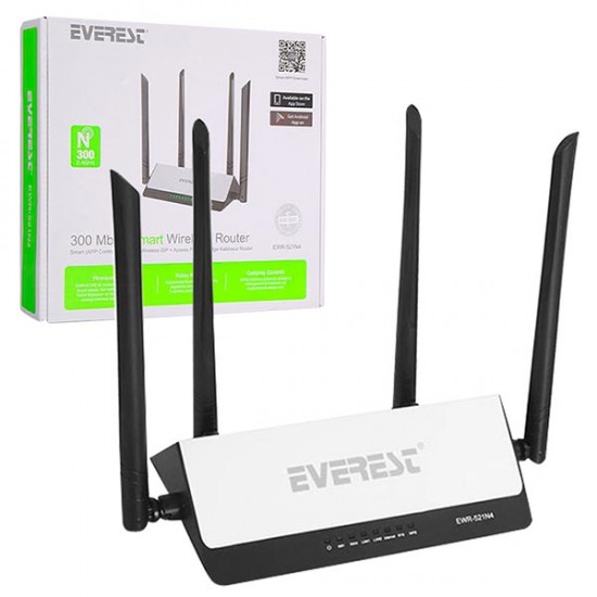 EVEREST EWR-521N4 300 MBPS SMART KABLOSUZ REPEATER+ACCESS POINT+ROUTER