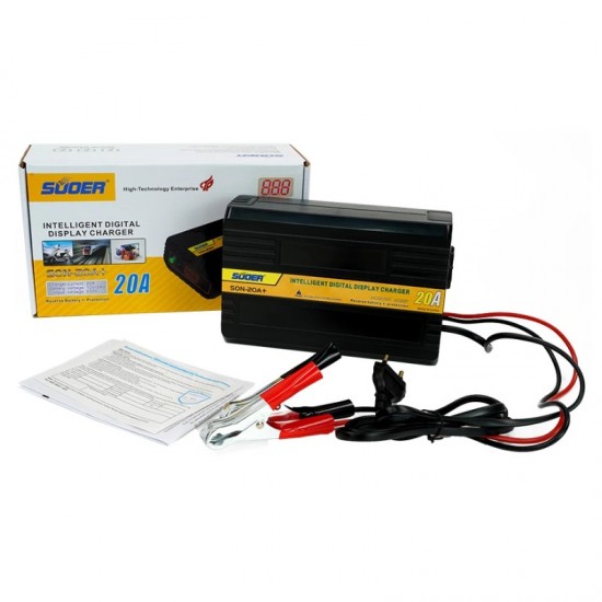 SUOER SON-20A+ 12-24 VOLT 20 AMPER AKILLI AKÜ ŞARJ CİHAZI