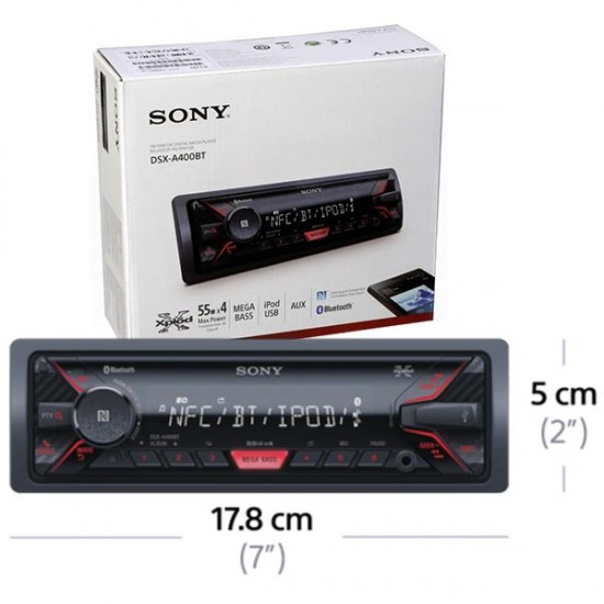 SONY DSX-A400BT USB*FM*BLUETOOTH MEKANİKSİZ OTO TEYP 4 X 55 WATT