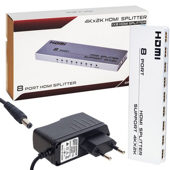 POWERMASTER PM-17168 8 PORT 1.4 V 4KX2K HDMI SPLITTER DAĞITICI