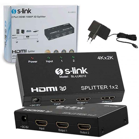 S-LINK SL-LU6212 2 PORT 4K*2K 2Lİ HDMI DAĞITICI