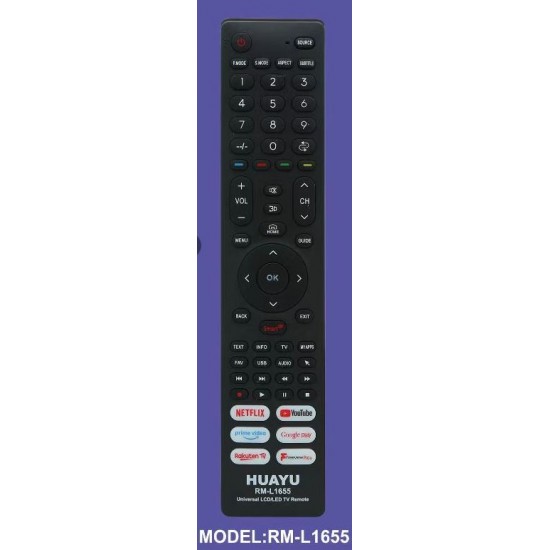 HUAYU KL RM-L1655 NETFLIX-YOUTUBE-GOOGLE PLAY TUŞLU UNIVERSAL LCD LED TV KUMANDA