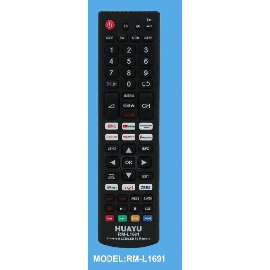 HUAYU KL RM-L1691 NETFLIX-YOUTUBE-GOOGLE PLAY TUŞLU UNIVERSAL LCD LED TV KUMANDA