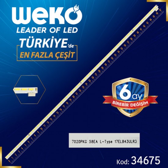 17ELB43ULR3 7020PKG 58EA L-TYPE 47.4 CM 58 LEDLİ - (WK-144)