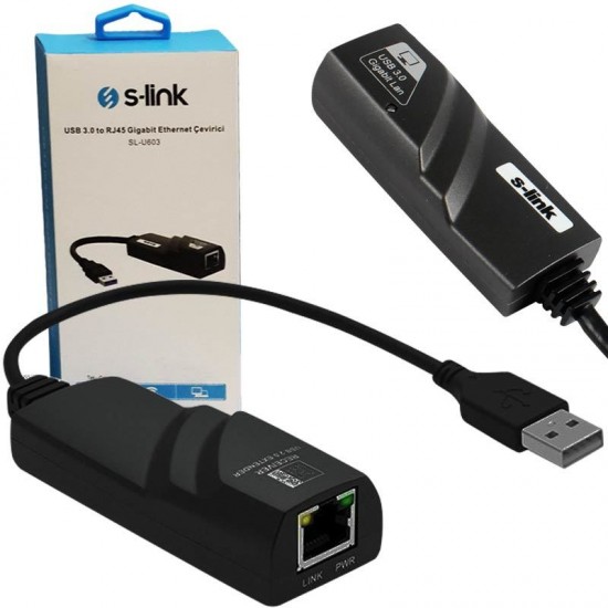 S-LINK SL-U603 USB 3.0 TO RJ45 10/100/1000 MBPS GIGABIT ETHERNET ÇEVİRİCİ