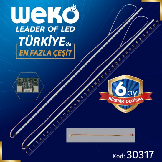 19 UNİVERSAL MONİTÖR E-LED 54 LEDLİ 38.3 CM 12V ÇİFT LED+SÜRÜCÜ+KABLO TAKIM (WK-0140)