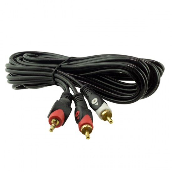 2 RCA ERKEK + 3.5 MM STEREO ERKEK 3 METRE KUTULU 1.KALİTE KABLO POWERMASTER