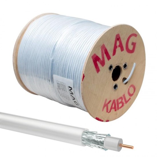 MAG RG6/U4 0.90 MM 48*0.12 TEL CCS TAHTA MAKARALI ANTEN KABLOSU YERLİ ÜRETİM (500 METRE)