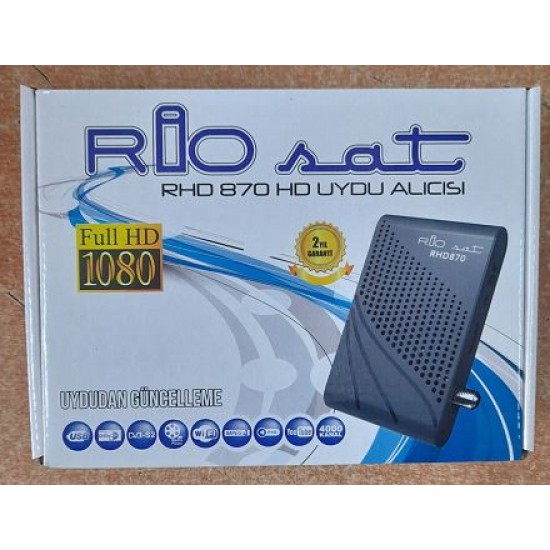 RİOSAT RHD-870 HD ÇİFT USBLİ MİNİ UYDU ALICISI TKGSLİ DSPLAY Lİ SUN PLUS İŞLEMCİ