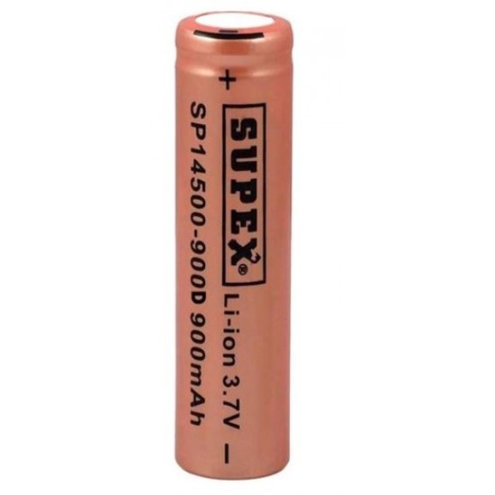 SUPEX 14500-900D LİTYUM ION 3.7V 900MAH ŞARJ EDİLEBİLİR DÜZ KAFA BAŞLIKSIZ PİL