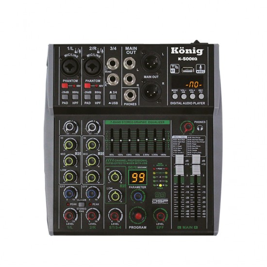 KÖNİG K-500EQ 4 KANAL DEC MIXER