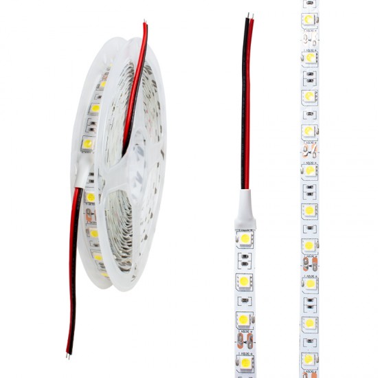 LED ŞERİT 3 ÇİPLİ BEYAZ İÇ MEKAN SİLİKONSUZ 60 LED 5 METRE FİYATI POWERMASTER (5050)