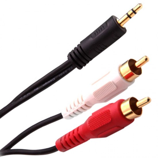 S-LINK SLX-857 3.5MM/M TO 2*RCA/M SES KABLOSU 1.5 MT KUTULU