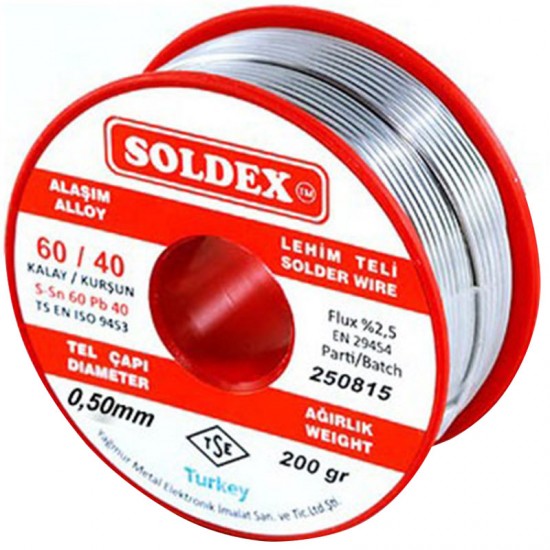 200 GR LEHİM İNCE 0,50 MM SOLDEX  SN60 PB40