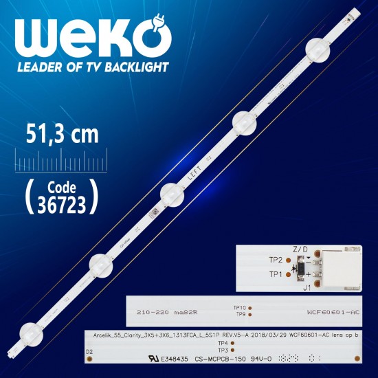 ARÇELİK_55_CLARİTY_3X5+3X6_1313FCA_L_5S1P REV.V5-A WCF60601-AC LEFT 5 LEDLİ 51,3 CM