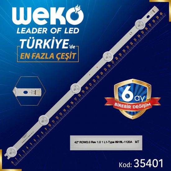 42 ROW2.0 REV 1.0 1 L1-TYPE 6916L-1120A MT - 40.5 CM 5 LEDLİ - (WK-988)