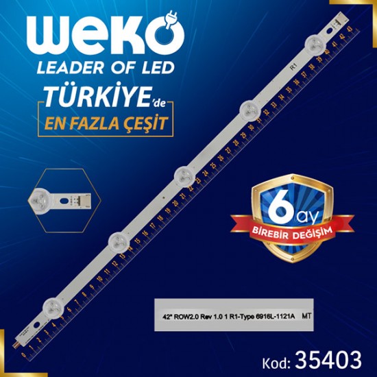 42 ROW2.0 REV 1.0 1 R1-TYPE 6916L-1121A MT - 43.6 CM 5 LEDLİ - (WK-990)