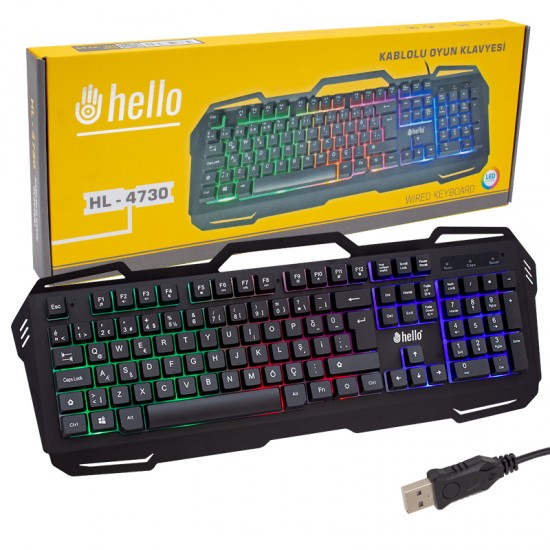 HELLO HL-4730 KABLOLU OYUNCU GAMING KLAVYE