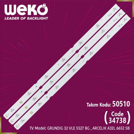 WKSET-5510 34738X3 SAMSUNG_2015ARC320_3228_ART07_REV1.0 - LM41-00175A 3 ADET LED BAR