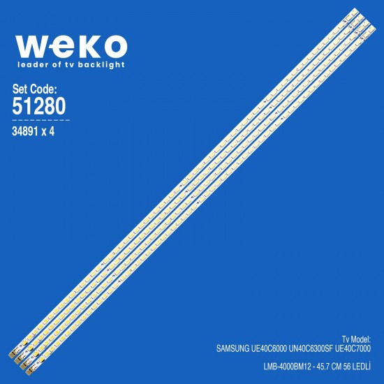 WKSET-6280 34891X4 LMB-4000BM12  4 ADET LED BAR