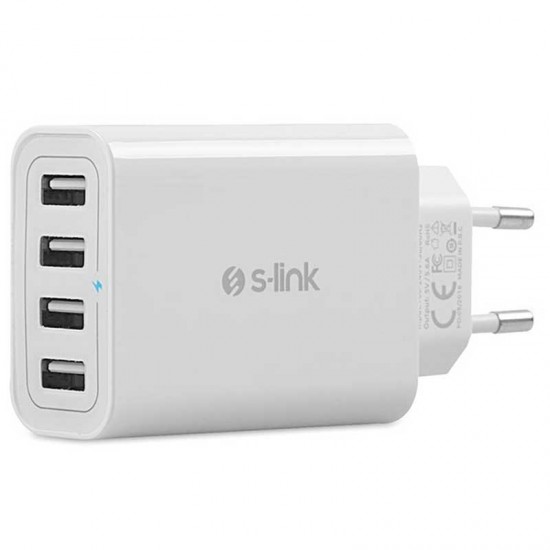 S-LINK SWAPP SW-C8 BEYAZ 5V - 5.6A  4*USB SMART PORT 2.4A EV ŞARJ ADAPTÖR