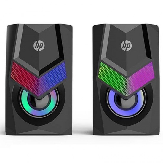 HP DHE-6000 USB + 3.5MM JACKLI RGB IŞIKLI MULTIMEDYA STEREO 2X3 WATT 1+1 PC HOPARLÖR