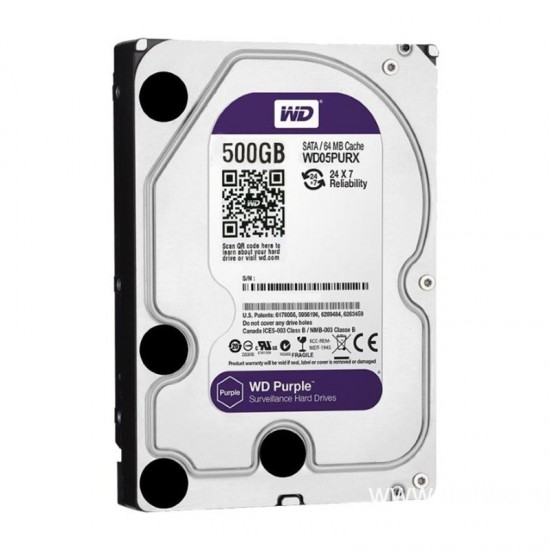 WESTERN DIGITAL PURPLE WD05PURX 500 GB SATA 6GB/S 7/24 GÜVENLİK HARDDİSK RFB