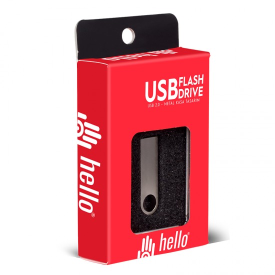 64 GB METAL USB FLASH BELLEK METAL KUTULU HELLO