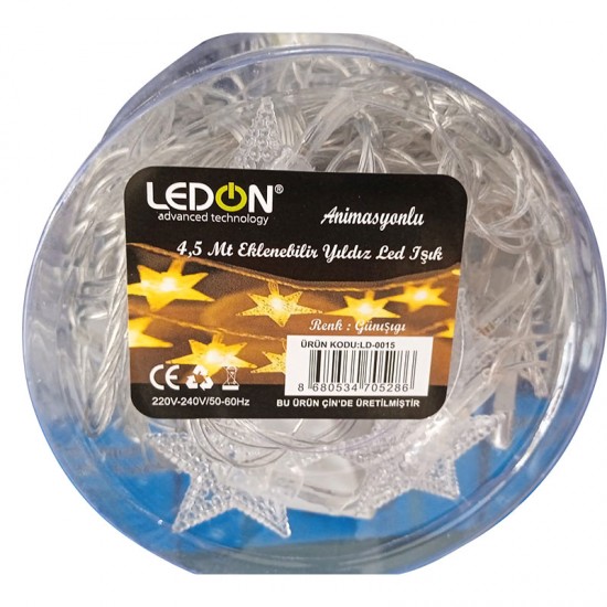 LEDON LD-0015 ANİMASYONLU 4.5 METRE EKLENEBİLİR GÜNIŞIĞI YILDIZ YILBAŞI LED IŞIK