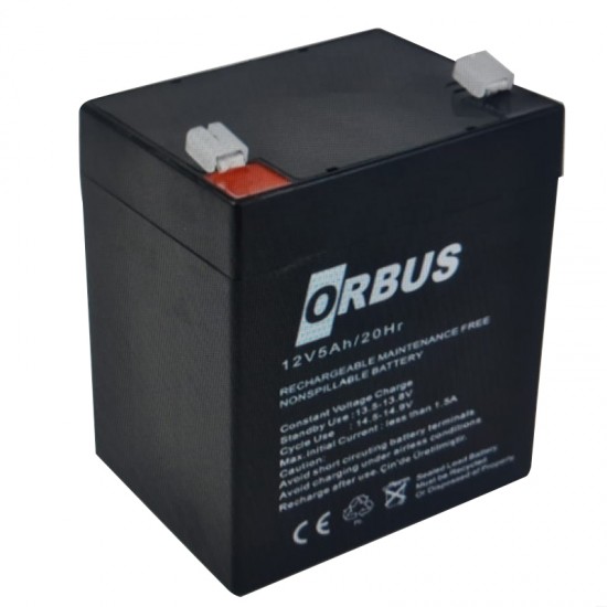 AKÜ 12 VOLT 5 AMPER ORBUS (90 X 70 X 101 MM