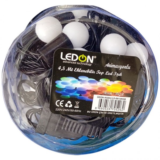 LEDON LD-0013RGB ANİMASYONLU 4.5 METRE EKLENEBİLİR RGB TOP YILBAŞI LED IŞIKK