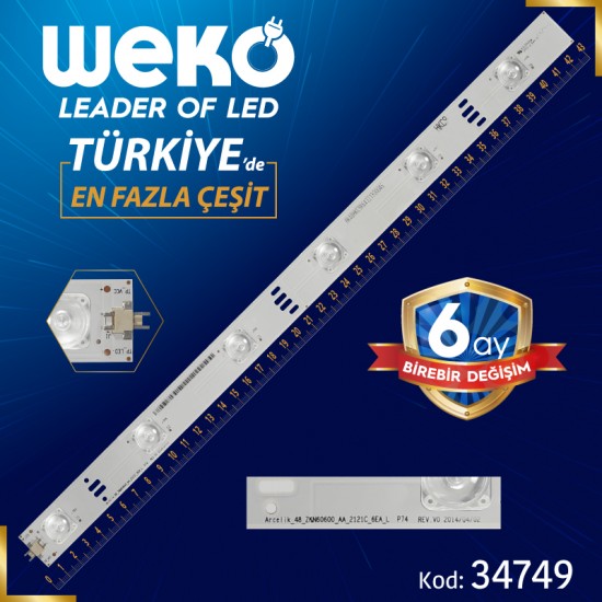 ARCELİK_48_ZKN60600_AA_2121C_6EA_L P74 REV.V0 - 43.7 CM 6 LEDLİ - (WK-050)