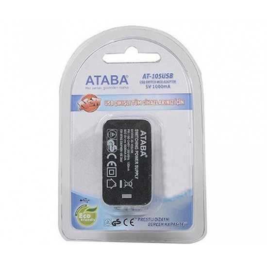 ATABA AT-105 USB 220 GİRİŞ 1000MH 5 VOLT USB ADAPTÖR
