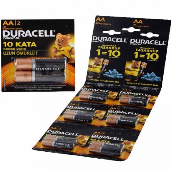 DURACELL AA KALEM PİL 12Lİ KARTELA 2Lİ YIRTMALI PAKET FİYAT