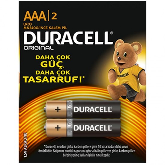 DURACELL AAA İNCE PİL 12Lİ KARTELA 2Lİ YIRTMALI PAKET FİYAT